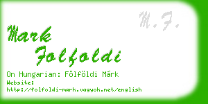 mark folfoldi business card